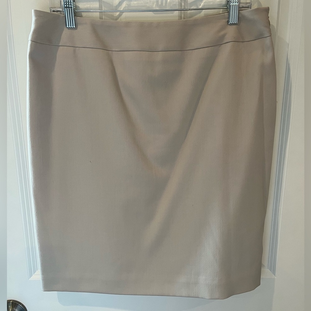 AK Anne Klein Stretch Beige Pencil Skirt Size 12p